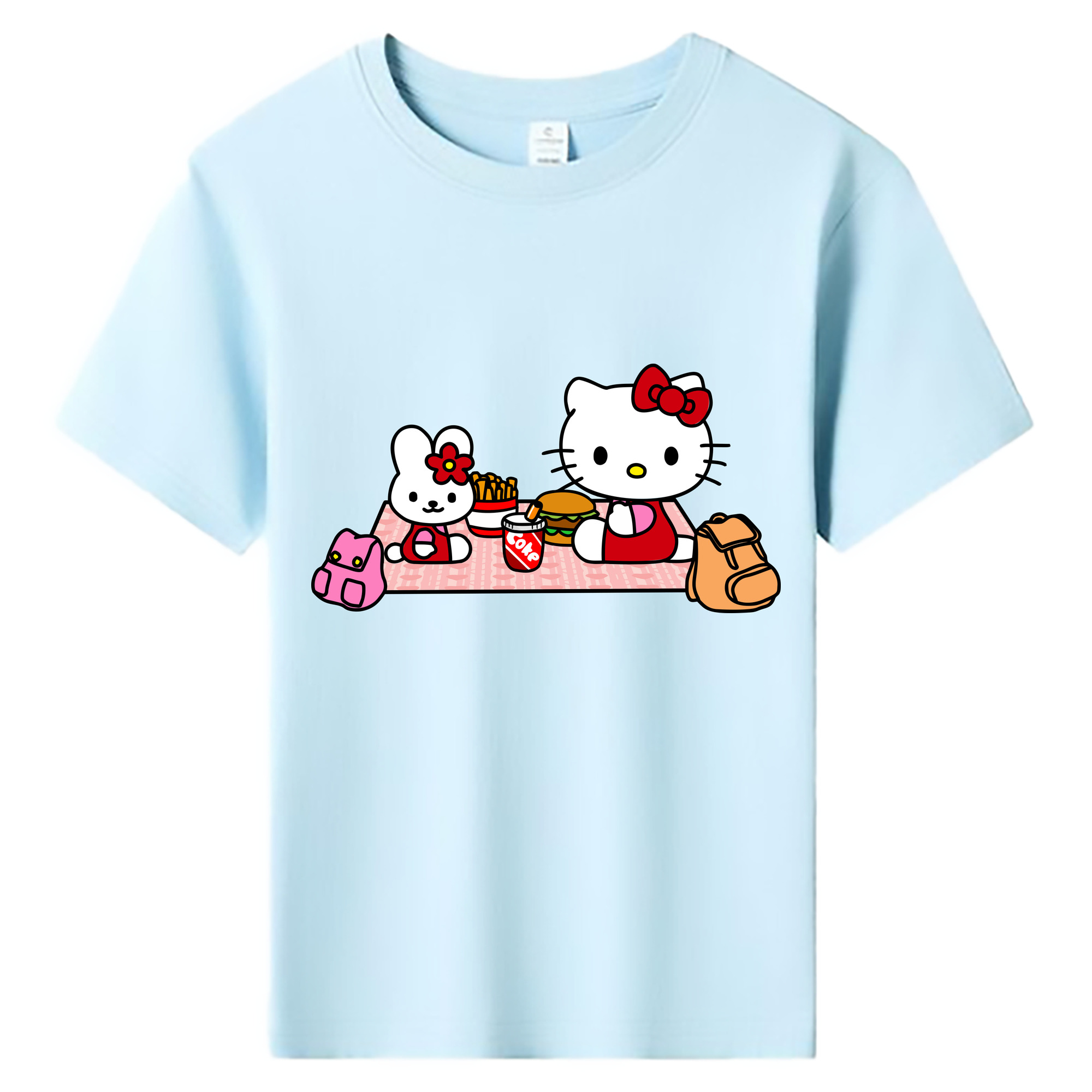 （画像用） Hello Kitty ハローキティ 綿100％キッズTシャツ（フロントプリント）